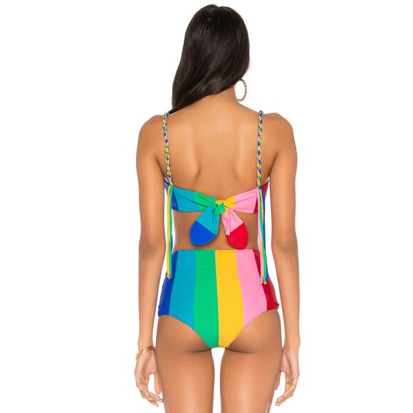 Paper London Sunshine Rainbow Stripe High Waist Bikini - Picture 2 of 9